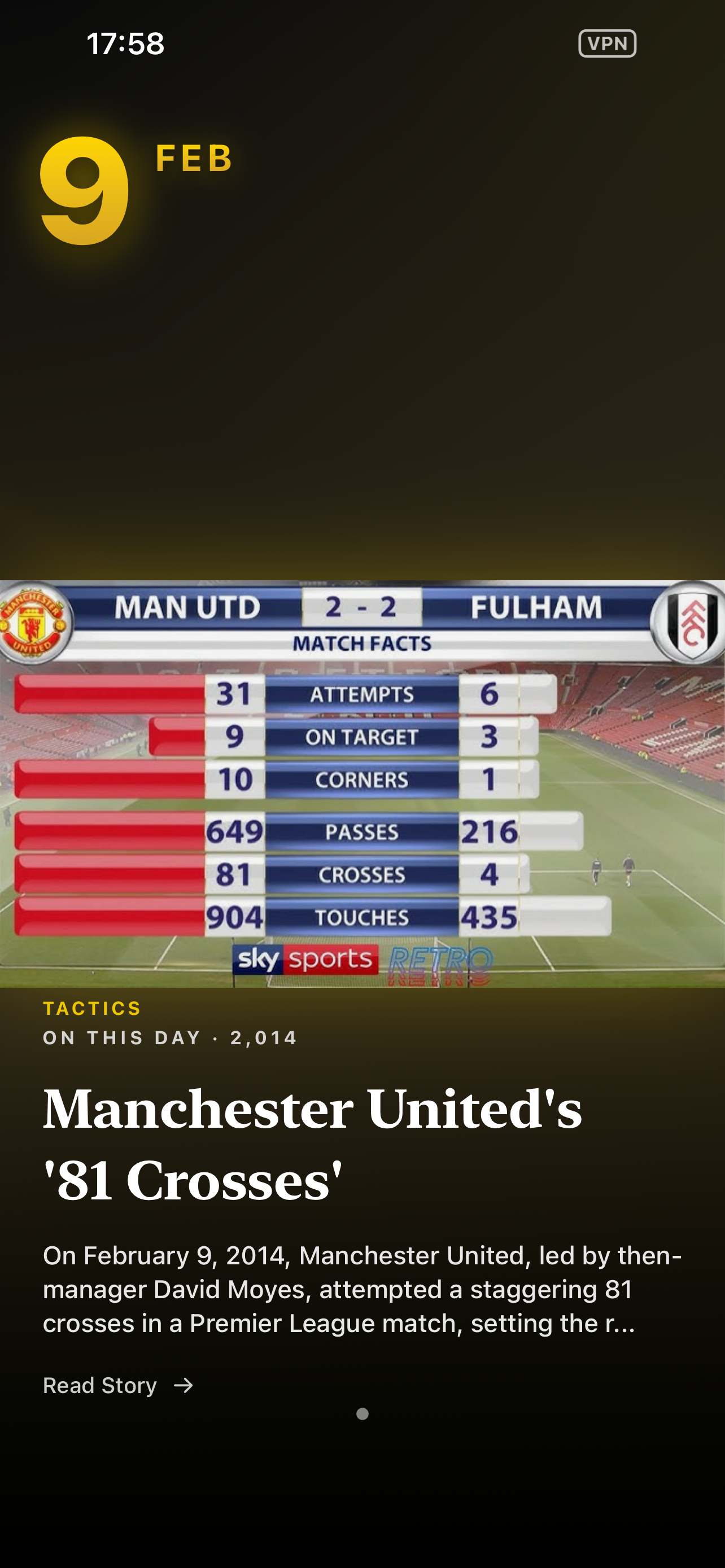 Manchester United's 81 Crosses - February 9th